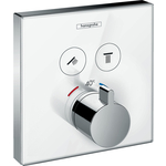 Термостат для ванны Hansgrohe ShowerSelect Glass для механизма 01800180, белый/хром (15738400)