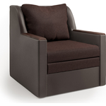 Кресло-кровать Шарм-Дизайн Соло экокожа шоколад и рогожка