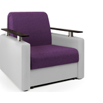 Кресло-кровать Шарм-Дизайн Шарм фиолетовая рогожка и экокожа белая