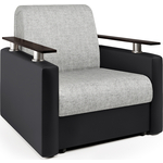 Кресло-кровать Шарм-Дизайн Шарм экокожа черная и серый шенилл