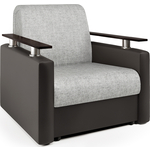 Кресло-кровать Шарм-Дизайн Шарм экокожа шоколад и серый шенилл