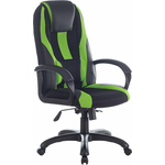 Кресло компьютерное Brabix Premium Rapid GM-102 экокожа/ткань, черное/зеленое (532419)
