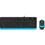 Комплект клавиатура и мышь A4Tech Fstyler F1010 клав-черный/синий мышь-черный/синий USB Multimedia