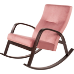 Кресло-качалка Мебелик Ирса ткань пудровый, каркас венге структура (П0004573)