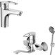 Комплект смесителей Decoroom для раковины и ванны, с душем, хром (DR70011, DR70044)