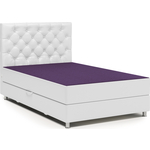 Кровать Шарм-Дизайн Шармэль 140 фиолетовая рогожка и белая экокожа
