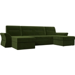 АртМебель П-образный диван Клайд микровельвет зеленый