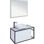 Мебель для ванной Aquanet Nova Lite Loft 90 левая, белый глянец