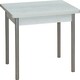 Стол обеденный Катрин Эко 80х60 бетон пайн белый, опора №2 круглая серебристый металлик