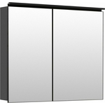 Зеркальный шкаф De Aqua Алюминиум 90х76,5 с подсветкой, черный (261760)
