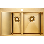 Кухонная мойка Paulmark Union 78х51 брашированное золото (PM537851-BGR)