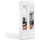 Шкаф для белья ОЛМЕКО Италия ИТ-45 с зеркальными дверьми и ящиками, белое дерево