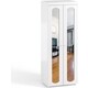 Шкаф для одежды ОЛМЕКО Афина АФ-48 с зеркальными дверьми, белое дерево