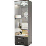 Шкаф для одежды с ящиками Шарм-Дизайн Комфорт МШЯ-21 110х45 с зеркалами, венге