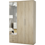 Шкаф трехдверный Шарм-Дизайн Комфорт МКЯ-32/1 120х60 с зеркалом, дуб сонома