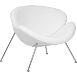 Кресло дизайнерское Dobrin EMILY LMO-72 белый (букле) ткань , хромированная сталь