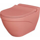 Унитаз подвесной безободковый Ambassador Nord с тонким сиденьем-микролифт, матовый розовый (133T20901, 132T20901S)