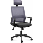 Офисное кресло NORDEN Бит 815A-AF03-T09 черный пластик / темно серая сетка / черная ткань