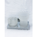 Стакан для ванной Tiger Items двойной, полированная сталь/стекло матовое (2828.2.03.00)