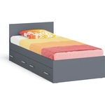 Кровать с ящиками СВК Мори 090, цвет графит (1026904)