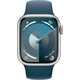 Смарт-часы Apple Watch Series 9 A2978 41мм OLED корп.серебристый Sport Band рем.синий разм.брасл.:130-180мм (MR903LL/A)