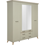 Шкаф для одежды ОЛМЕКО 61.10 Бэлла(4-х дверный с зеркалом) (белый/небула) (ML876880532)
