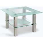 Стол журнальный Мебелик Кристалл 1 алюминий, прозрачное (721)