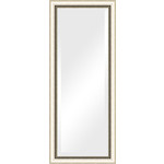 Зеркало с фацетом в багетной раме поворотное Evoform Exclusive 58x143 см, состаренное серебро с плетением 70 мм (BY 1162)