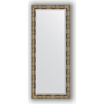 Зеркало с фацетом в багетной раме поворотное Evoform Exclusive 63x153 см, серебряный бамбук 73 мм (BY 1186)