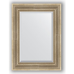 Зеркало с фацетом в багетной раме поворотное Evoform Exclusive 57x77 см, серебряный акведук 93 мм (BY 1228)