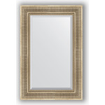 Зеркало с фацетом в багетной раме поворотное Evoform Exclusive 57x87 см, серебряный акведук 93 мм (BY 1238)