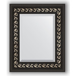 Зеркало с фацетом в багетной раме Evoform Exclusive 45x55 см, черный ардеко 81 мм (BY 1357)