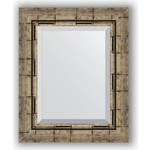 Зеркало с фацетом в багетной раме Evoform Exclusive 43x53 см, серебряный бамбук 73 мм (BY 1358)