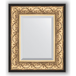 Зеркало с фацетом в багетной раме Evoform Exclusive 50x60 см, барокко золото 106 мм (BY 1373)