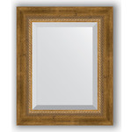 Зеркало с фацетом в багетной раме Evoform Exclusive 43x53 см, состаренное бронза с плетением 70 мм (BY 3354)
