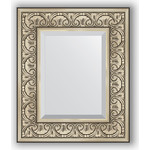 Зеркало с фацетом в багетной раме Evoform Exclusive 50x60 см, барокко серебро 106 мм (BY 3372)