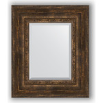 Зеркало с фацетом в багетной раме Evoform Exclusive 52x62 см, состаренное дерево с орнаментом 120 мм (BY 3378)