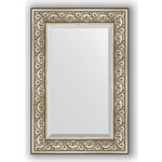 Зеркало с фацетом в багетной раме поворотное Evoform Exclusive 60x90 см, барокко серебро 106 мм (BY 3424)