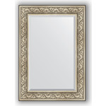 Зеркало с фацетом в багетной раме поворотное Evoform Exclusive 70x100 см, барокко серебро 106 мм (BY 3450)
