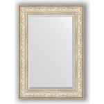 Зеркало с фацетом в багетной раме поворотное Evoform Exclusive 70x100 см, виньетка серебро 109 мм (BY 3452)