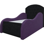 Детская кровать Мебелико Майя микровельвет черно-фиолетовый