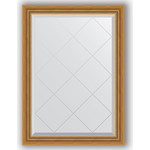 Зеркало с гравировкой поворотное Evoform Exclusive-G 73x101 см, в багетной раме - состаренное золото с плетением 70 мм (BY 4174)