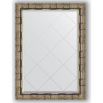 Зеркало с гравировкой поворотное Evoform Exclusive-G 73x101 см, в багетной раме - серебряный бамбук 73 мм (BY 4179)
