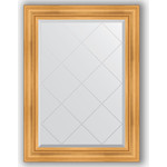 Зеркало с гравировкой поворотное Evoform Exclusive-G 79x106 см, в багетной раме - травленое золото 99 мм (BY 4202)