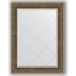 Зеркало с гравировкой поворотное Evoform Exclusive-G 79x106 см, в багетной раме - вензель серебряный 101 мм (BY 4207)