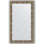 Зеркало с гравировкой поворотное Evoform Exclusive-G 73x128 см, в багетной раме - серебряный бамбук 73 мм (BY 4222)