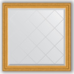 Зеркало с гравировкой Evoform Exclusive-G 82x82 см, в багетной раме - состаренное золото 67 мм (BY 4302)