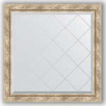 Зеркало с гравировкой Evoform Exclusive-G 83x83 см, в багетной раме - прованс с плетением 70 мм (BY 4306)