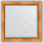 Зеркало с гравировкой Evoform Exclusive-G 86x86 см, в багетной раме - римское золото 88 мм (BY 4318)