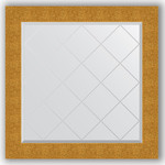 Зеркало с гравировкой Evoform Exclusive-G 86x86 см, в багетной раме - чеканка золотая 90 мм (BY 4323)